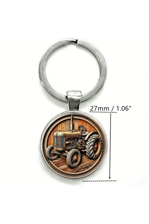 Silver 1pc Retro Tractor Keychain Vintage Farm Charm Perfect Gift for Farmers Tractor Enthusiasts Bi