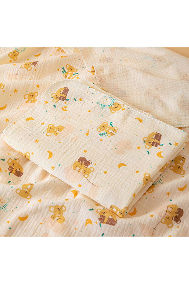 80 by 80 cm Little Koala 1 Piece of Double-Layered Baby Swaddle Blanket, Soft and Breathable, with C