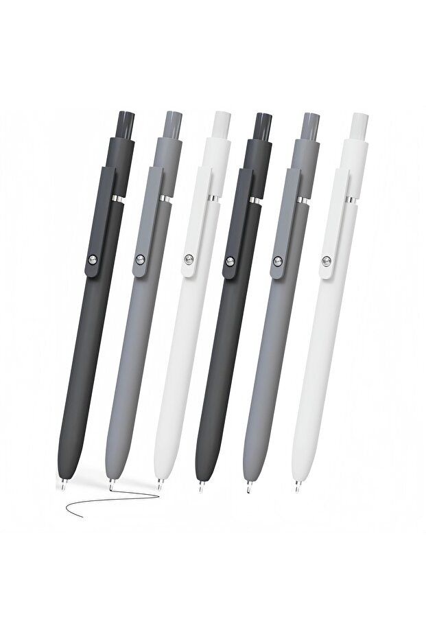 black 6 Pens 21-Piece Gel Pen Set, Includes 6 Gel Pens + 20 Refills, 0.5mm Fine Tip Black Pens, High