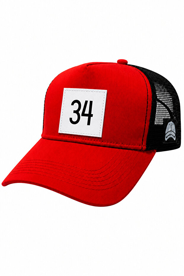 34 Patch Detailed Mesh Trucker Baseball Cap
