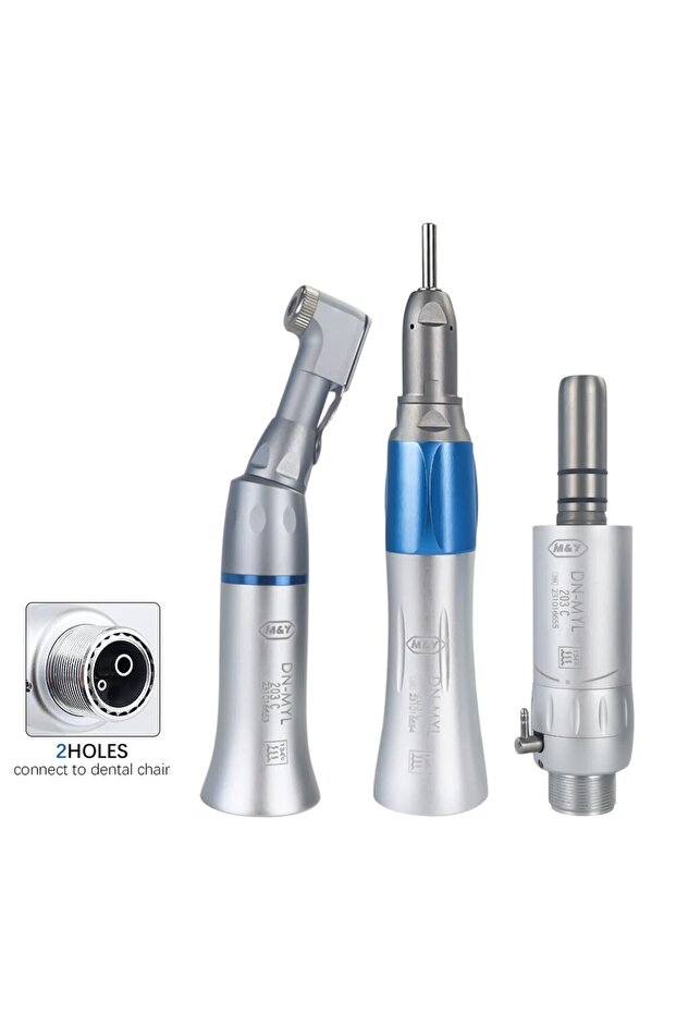 2hole set Dental EX-203C Low Speed Handpiece Kit Straight Contra Angle 2/4 Hole Air Turbine 1:1 Dire