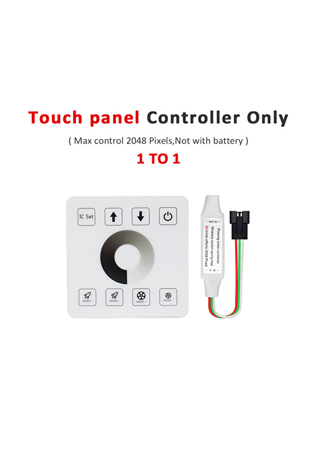 1 إلى 1 لوحة لمس DC5-24V WS2811 لوحة تحكم شريط إضاءة LED متدفق المياه المتدفق Reflux Pixel