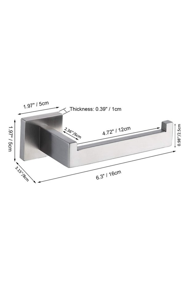 Silver 15.8cm 304 Stainless Steel Bathroom Accessories 1 Piece Matte Black Toilet Paper Holder Wall