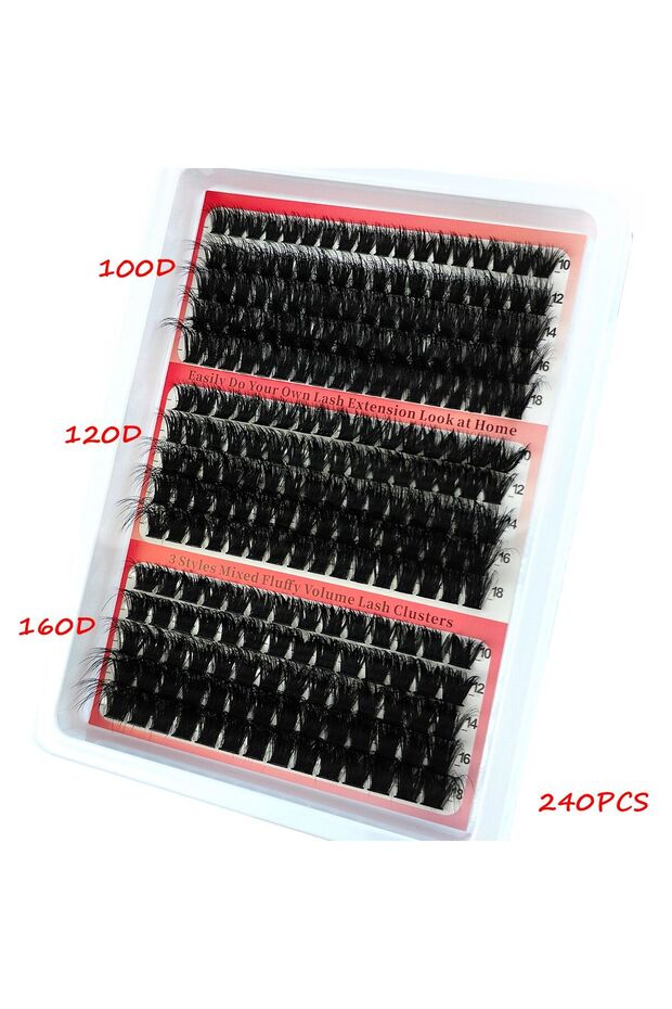 مجموعة رموش MIX CC 100D120D160D الجديدة، 15 صفًا، رموش كثيفة خماسية الأبعاد، 60D-200D، رموش رقيقة