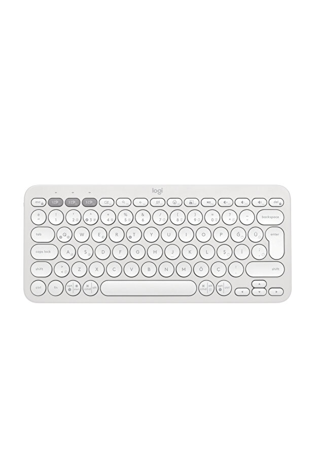 K380s Pebble Keys 2 Çoklu Cihaz Özellikli Bluetooth Türkçe Q Klavye, Beyaz 920-011860 - 1