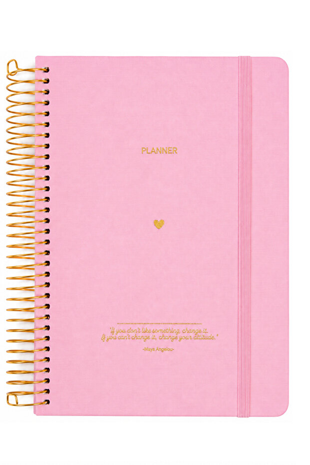 A5 Spiral Linen Timeless Planner Agenda, with Elastic Pocket