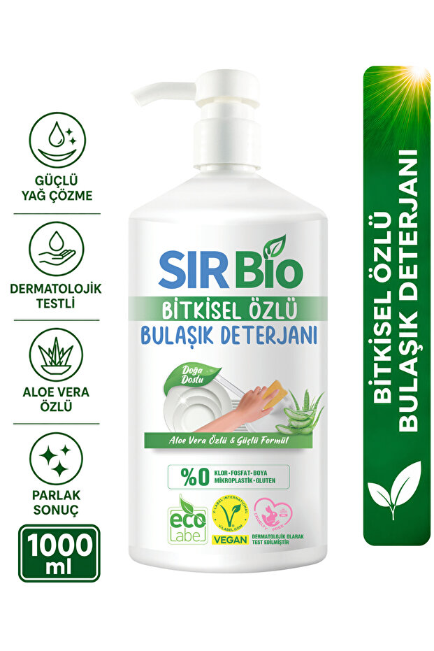 Bitkisel Özlü Elde Bulaşık Deterjanı 1000 ml Pompalı Şişe