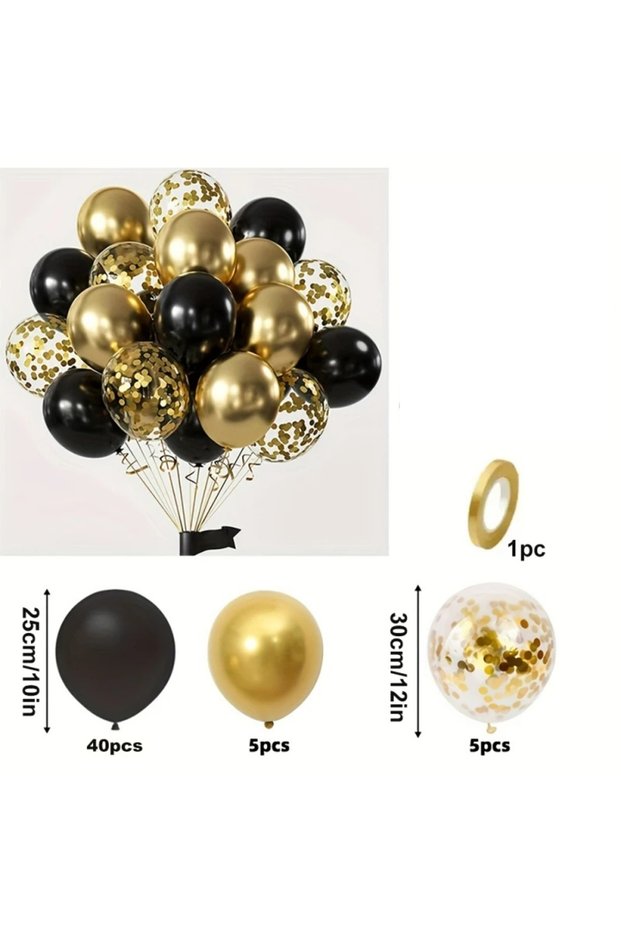 Other style six 16pcs Black Metallic Sequin Balloons for Birthday Wedding Graduation Party Balloon D