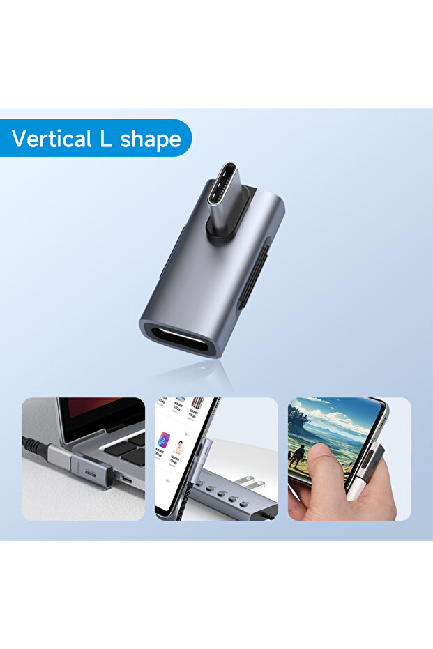 Vertical L shape Hagibis 240W USB C to C Adapter 40Gbps 8K 60Hz 90 Degree Converter USB4 Adapter for