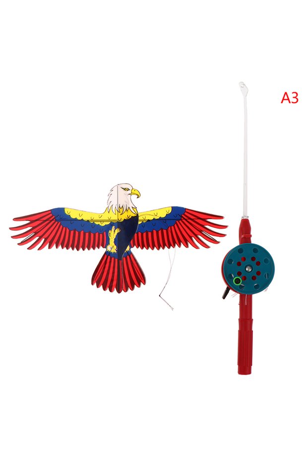 A3 Cartoon Children Kite Mini Plastic Toys Kite + 40cm Hand Brake Fishing Rod Outdoor Fun Sports Toy