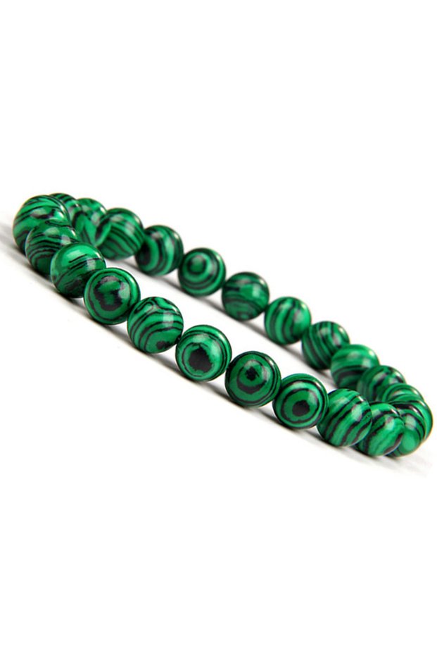 8mm Natural Green Malachite Stone Bracelet 6/8/10mm Handmade Round Beads Bracelets Couple Energy Yog