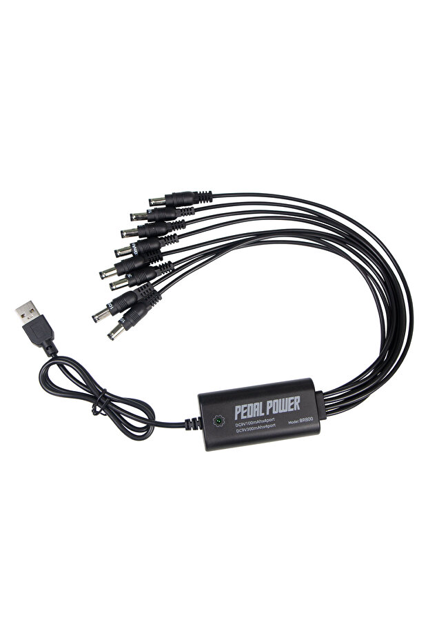 black Guitar Pedal Power Supply Portable Pedal Power Supply with 8 Isolated DC Outputs for 9V Effec
