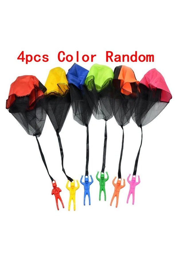 4pcs Color Random 4pcs Color Random Hand Throwing Parachute Flying Toys for Children Educational Ou