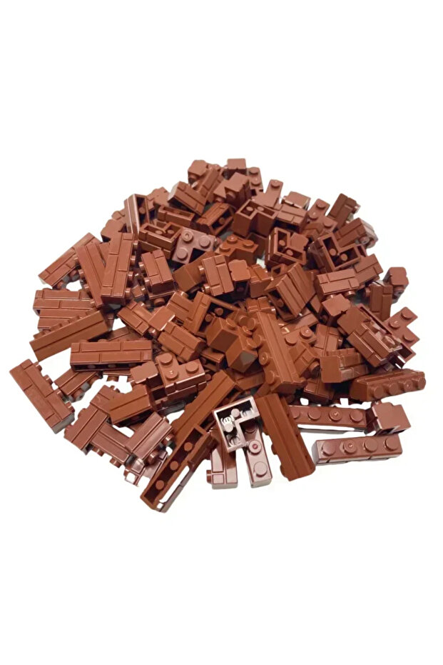 Coffee 120Pcs 120PCS Wall Blocks MOC Thick Multiple Sizes Plastic Bricks Checkered Wall Tiles Mixed