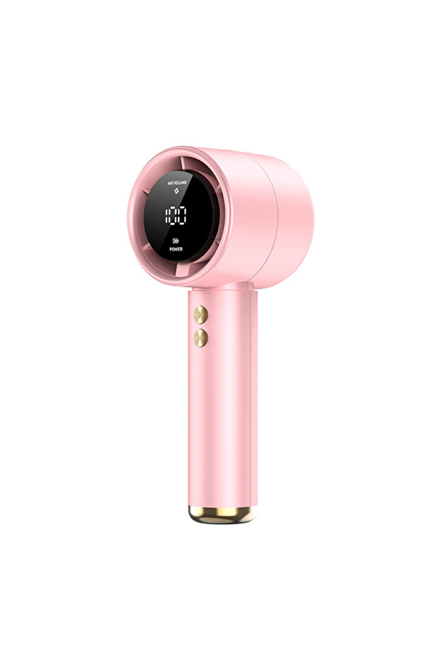 Pink 100 Speed High-speed Handheld Fan Usb Rechargeable Mini Portable Charging Turbo Fan Desktop Sma