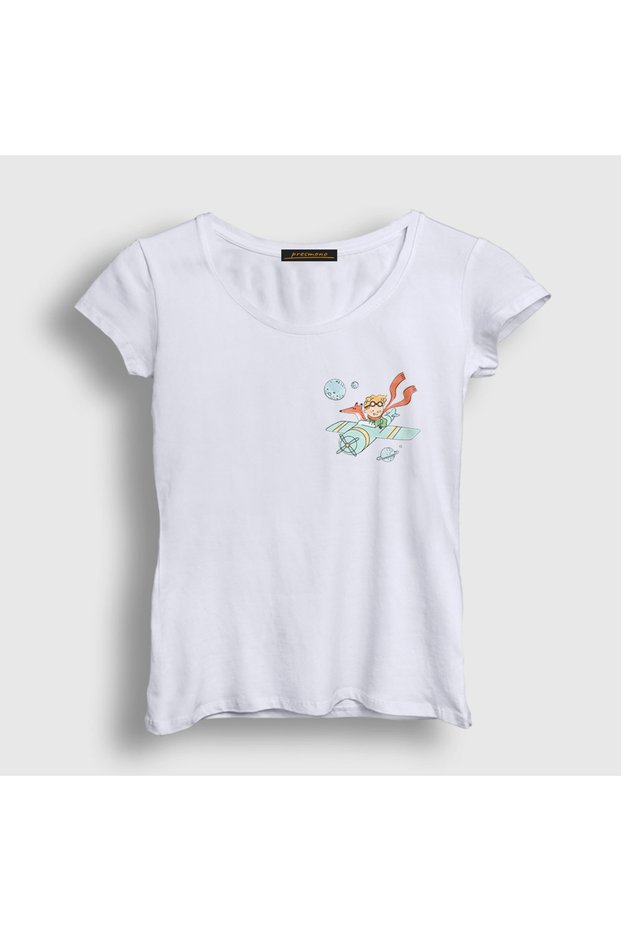 Women's White Plane Le Petit Prince Little Prince T-Shirt 568619Tt