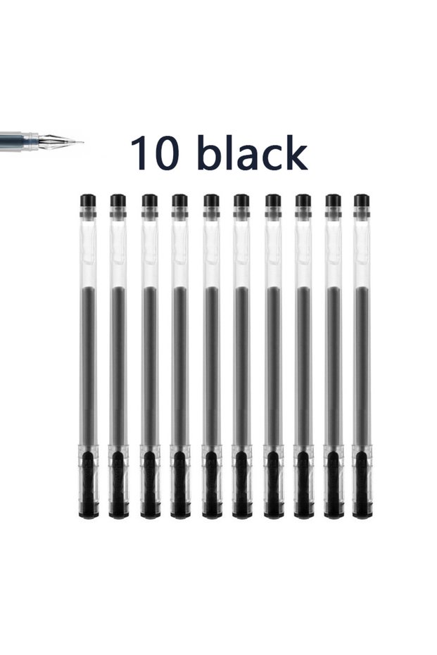 10 Pcs black 3/10pcs/mix Diamond Tip Gel Pen,0.38mm Large-capacity Black/Blue/Red Ink Exam Signing W