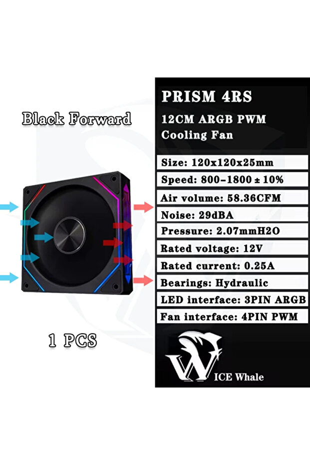 مروحة تبريد كمبيوتر ARGB أخرى BK Forward قطعة واحدة LDPCSJ Prism 4RS مقاس 120 مم بتصميم مرآة لا متناهية على شكل فراشة