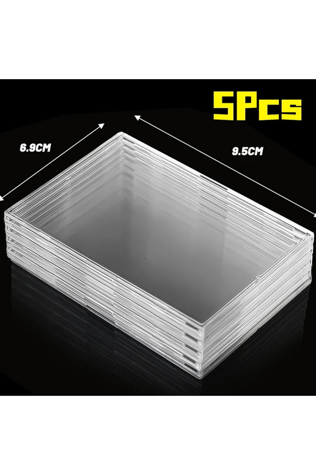 5Pcs Case Clear Acrylic Card Holder Snap Type Gaming Sports Trading Card Display Case Kpop Idol Phot
