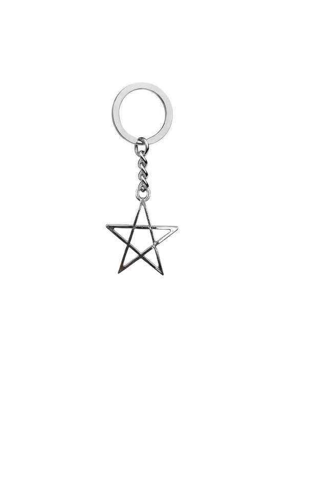 Star Figured Metal Keychain – Unisex Gothic & Alternative Accessory
