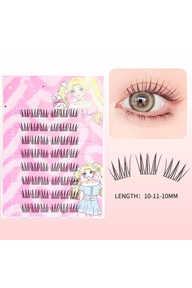 C XL-MJ-AD-2 Natural Look Self Adhesive Eyelashes Clusters No Glue Needed Individual Lashes Reusable