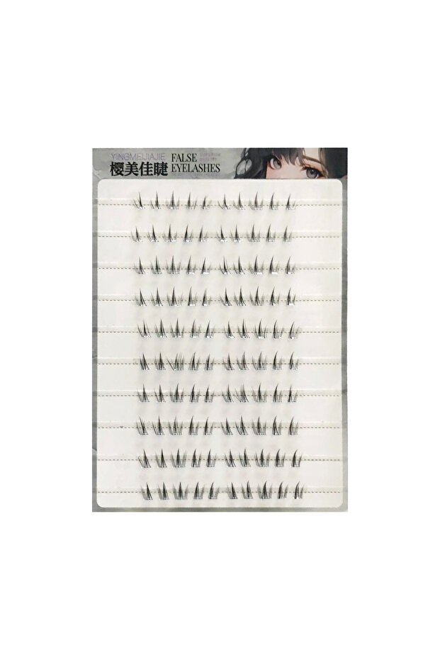 10 rows No Glue Sunflower Style False Eyelashes Black Fiber 5-7mm Mixed C Curl For Natural Looking L