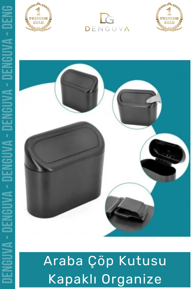 # Otoaksesuar In-Car Ergonomic Hygienic Durable Car Trash Can with Lid Organized Black