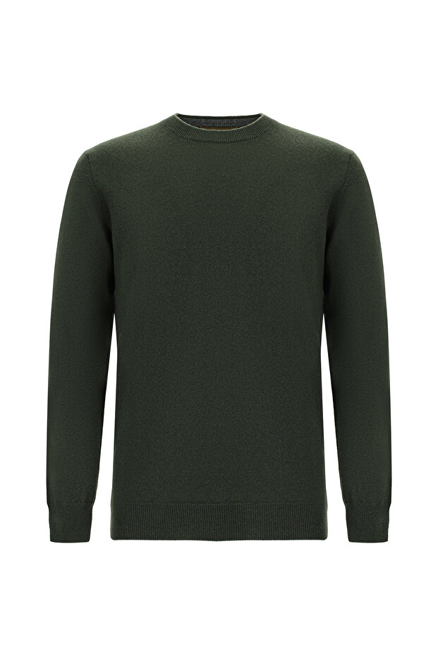 Crew Neck Regular Fit Wool Cashmere Italian Knit Sweater