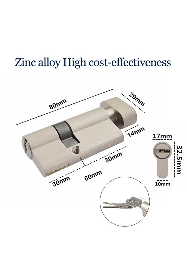 X60-D-Y Replacement of Lock Cylinder for Home Interior Anti-Theft Doors Keyed Door Lock Zinc Alloy C