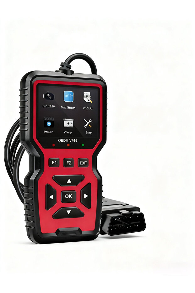 Red Car OBD2 Scanner Diagnostic Tool V519 Multi-language OBDII Car Voltage Tester Engine Fault Code