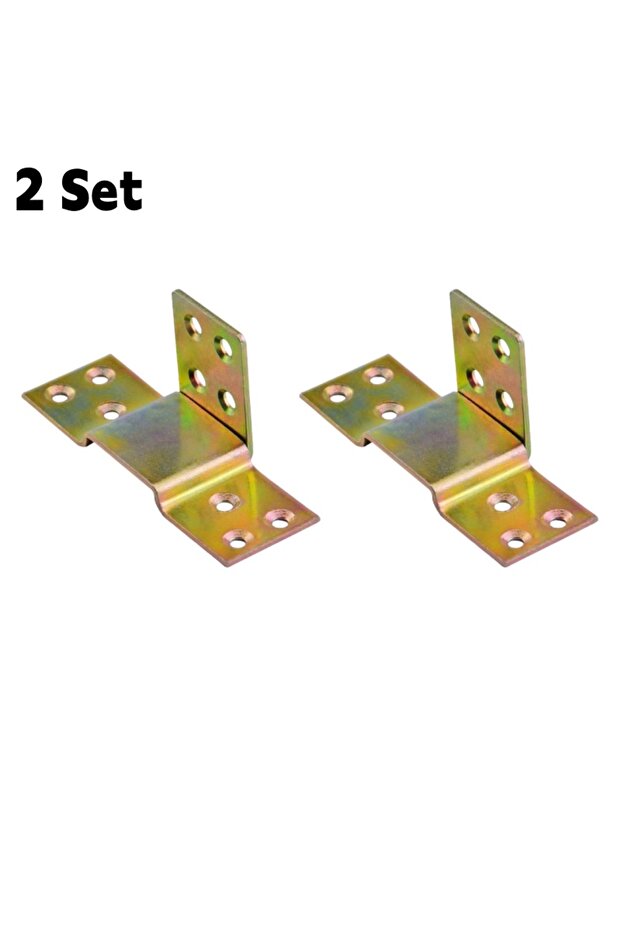 2 Set Heavy Duty Metal Bed Rail Brackets Wood Bed Frame Corner Bracket Support Connector Hardware Ki