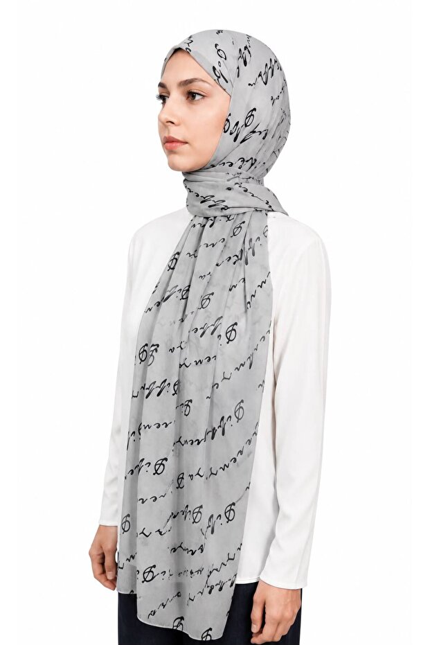 Logo Shawl - Light Gray