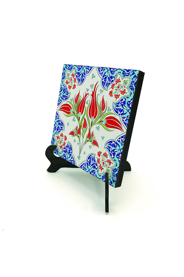 طاولة مكتبية من MDF مطبوعة بنمط بلاط إيزنيك العثماني 10x10 KD-39