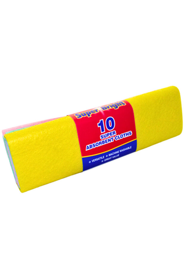 Super Bright - 10 Super Absorbent Cloths - Washable