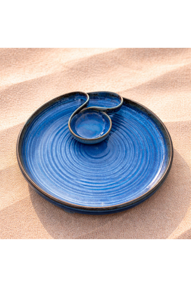 Lujain – Handcrafted Ceramic Chip & Dip Platter – Big | Artisan Serving & Décor | Unique Gifts UAE