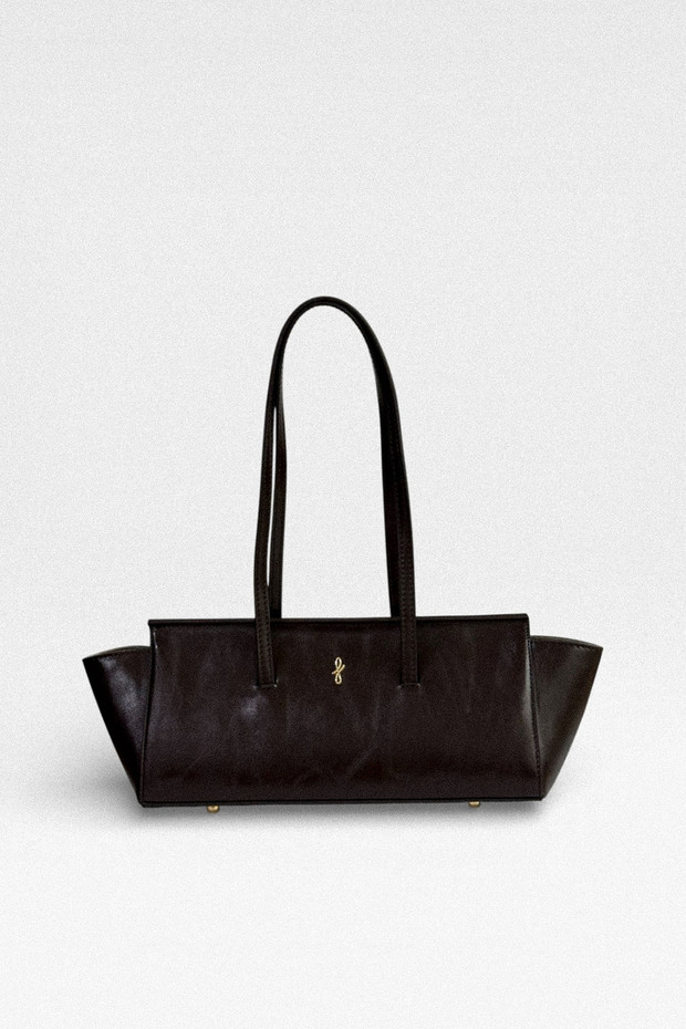 Rectangular Baguette Shoulder Bag Brown