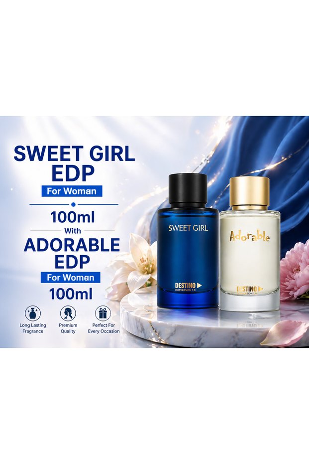 SWEET GIRL EDP 100ml + ADORABLE EDP 100ml For Women – Perfume Combo Set