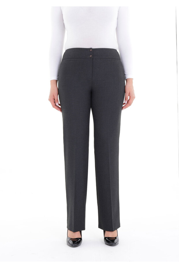 High Waist Pipe Leg Maxi Length Trousers