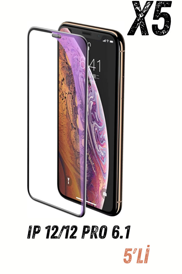 5 قطع من واقي الشاشة الزجاجي المقاوم للكسر المتوافق مع IP 12/12 pro 6.1