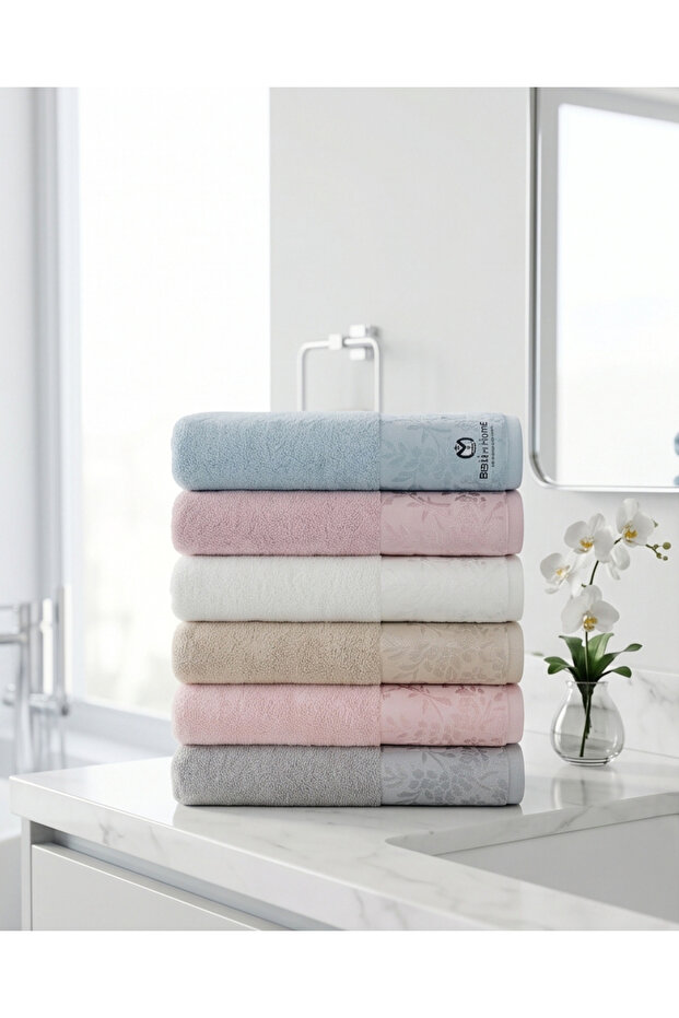 6 Pairs of Jacquard Hand Towels (12 Pieces)