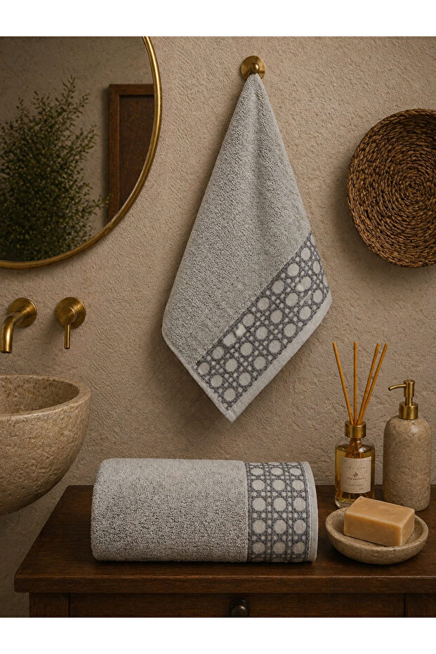 Ultra Soft 100% Super Absorbent, Stylish Design, Long-Lasting 50X90 and 70X140 2-Piece Set