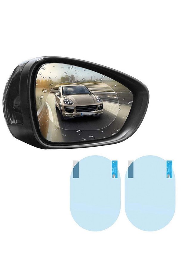 2Pcs Auto Exterior Mirror Rain Glass Film Car Side Rearview Mirror Film Anti-Fog Water-Repellent Film