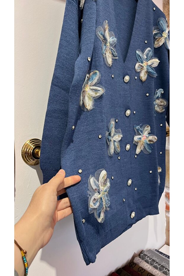 Stone Detailed Knitwear Cardigan