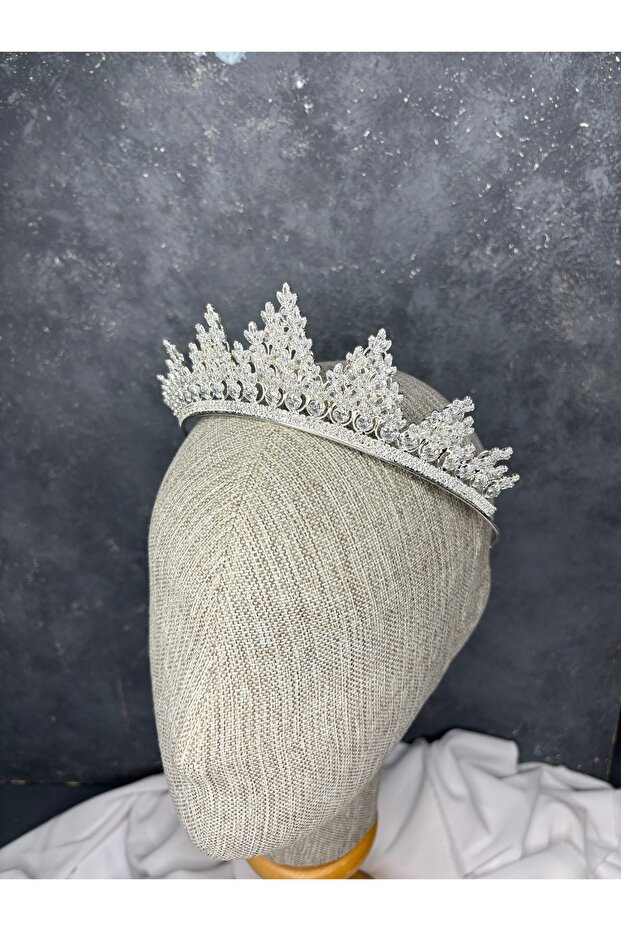 New Season Zircon Stone Bridal Crown Wedding Engagement Hair Accessory Trend Model