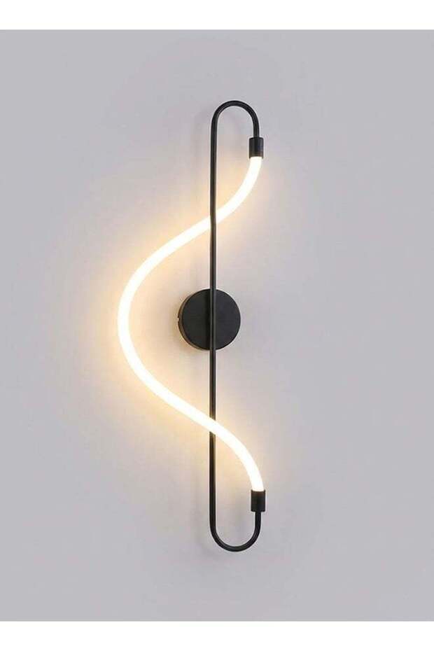 Modern Lighting, Modern wall lamp, Light, Linear Rope wall lamp, Black Color, 64x26 cm, Sutaible for bedroom and living room, Rope Material