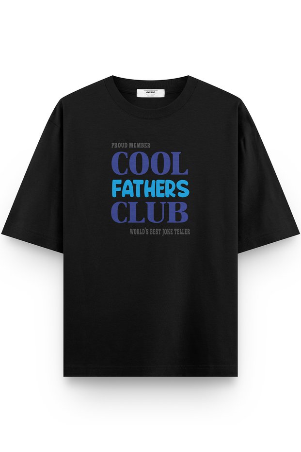 Cool Father Dad Written Semi-Oversize T-Shirt Baby Shower Black T-Shirt Party Tshirt 1414