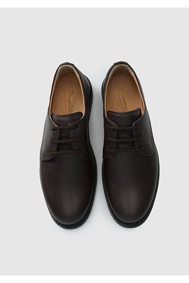 Brown Leather Men's Shoes - 5