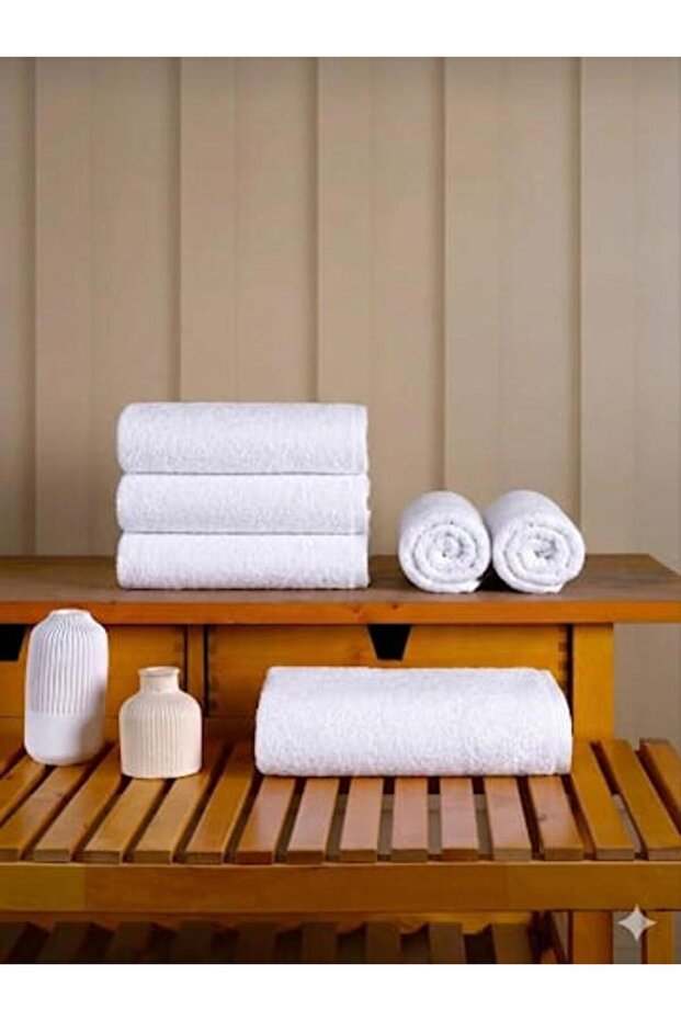 6-Piece Hotel Towel Set Cotton 50X90 cm Hand & Face & Head Towels 100% Cotton