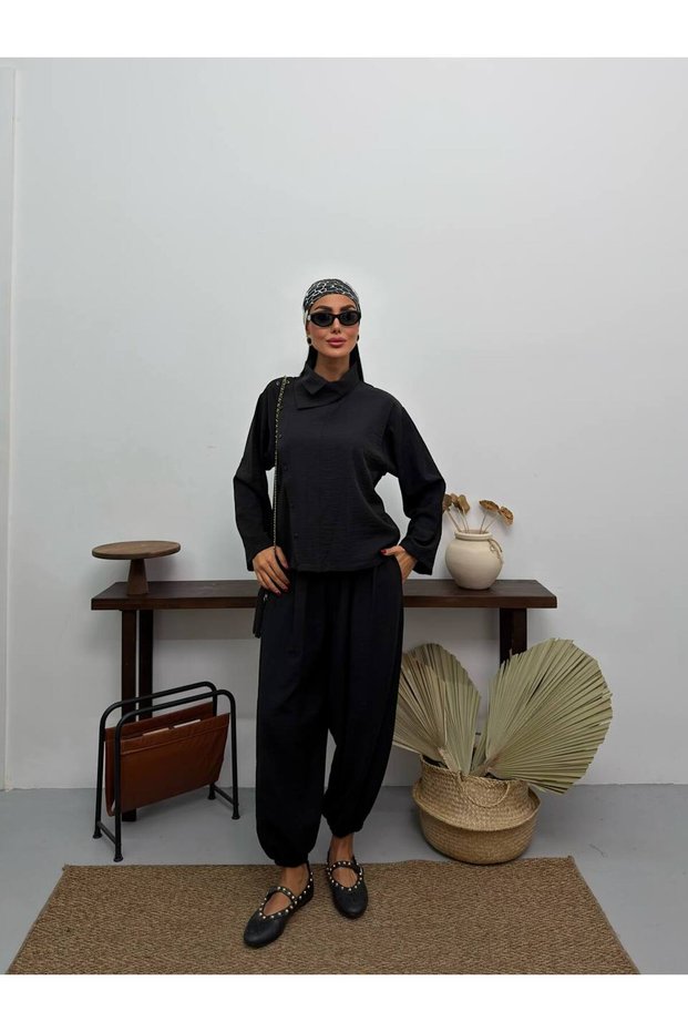 Women's Shirt and Pants Set, Comfortable Fit, Elastic Cuffs, Stylish Two-Piece Set
