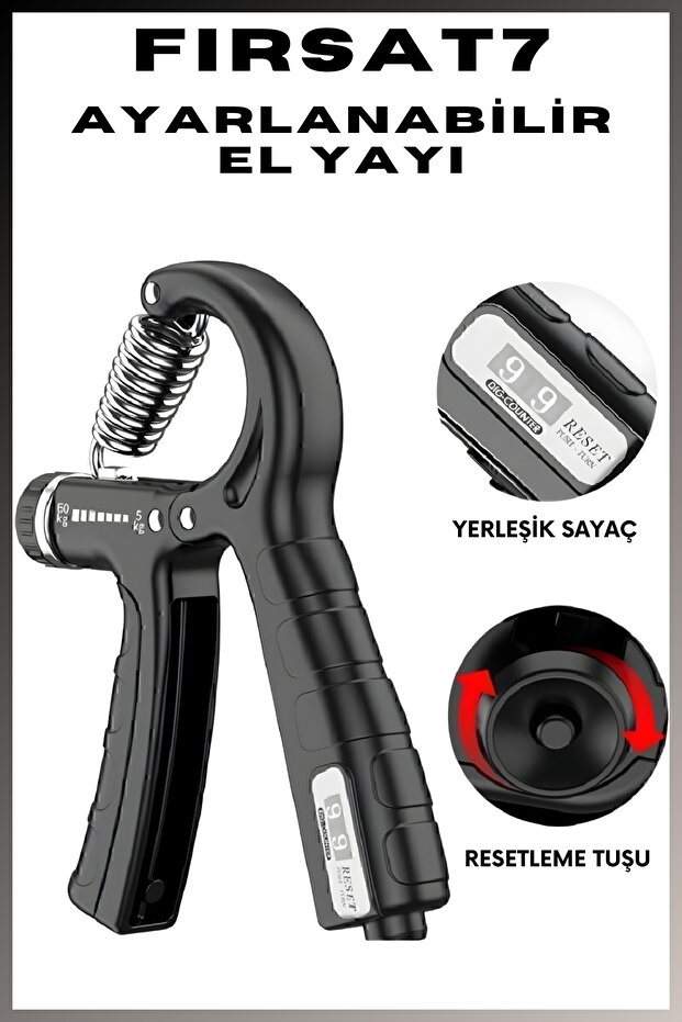 Adjustable Hand Spring with Counter 5-60 kg | Hand Wrist Finger Forearm Muscle Strengthener Exercise Tool | Exercise Wrist Forearm Strengthening Tool